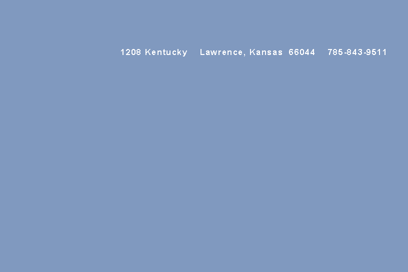 Text Box: 1208 Kentucky    Lawrence, Kansas  66044    785-843-9511